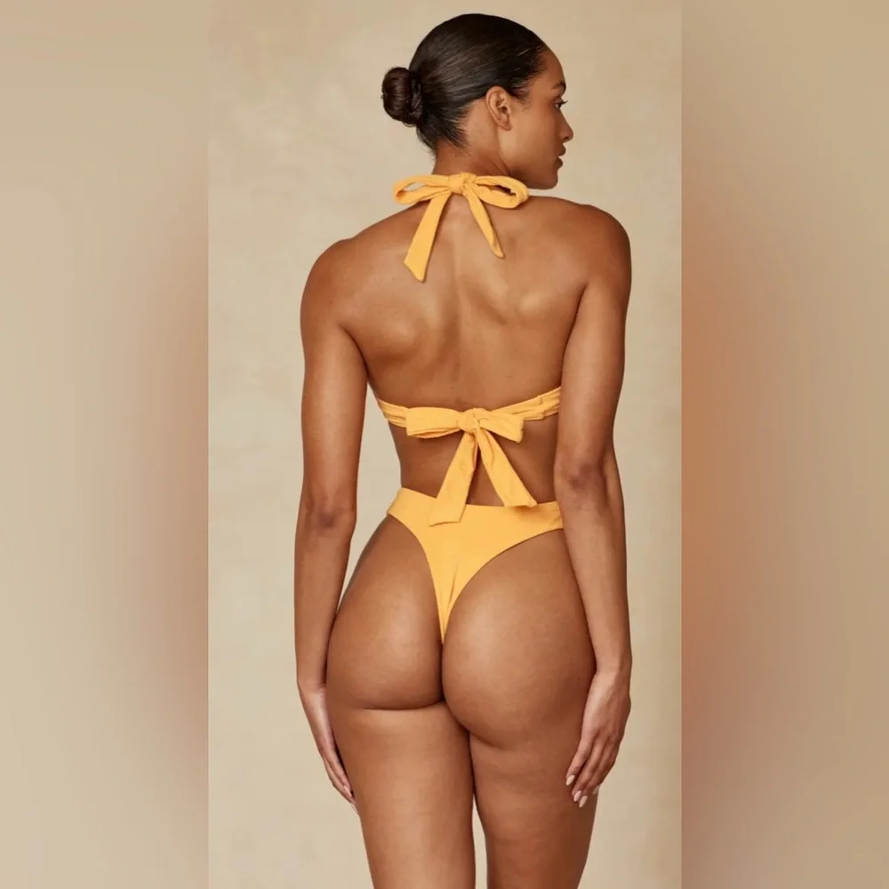 Monday Swimwear Orange Halter Bikini Top